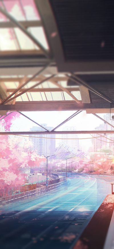 Fond d'écran Anime Girl Waiting For Bus sur iPhone