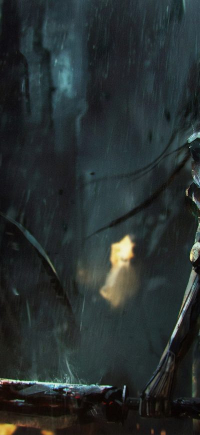 Fond d'écran iPhone Girl In Rain Cyberpunk