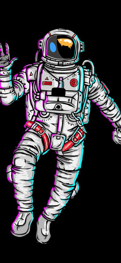 Fond d'écran iPhone Astronaut Waving Hand Minimal 4k