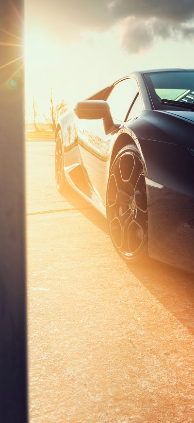 Fond d'écran iPhone Black Lamborghini Huracan Front Led Lights