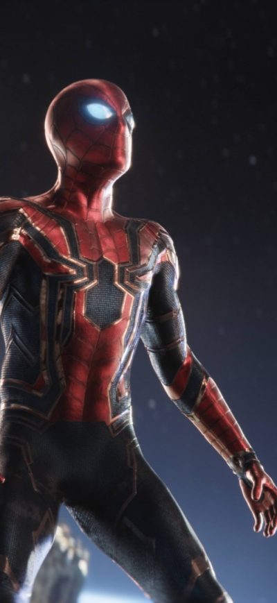 Fond d'écran iPhone Spiderman In Intergalactic Space Avengers Infinity War