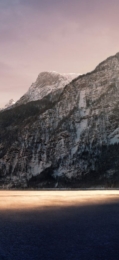 Fond d'écran iPhone Snow Coated Rocks Mountains 8k