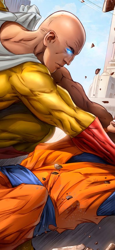 Fond d'écran iPhone Goku And One Punch Man 5k Art