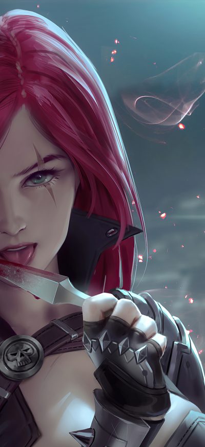 Fond d'écran iPhone Redhead Fantasy Warrior Girl With Sword 4k