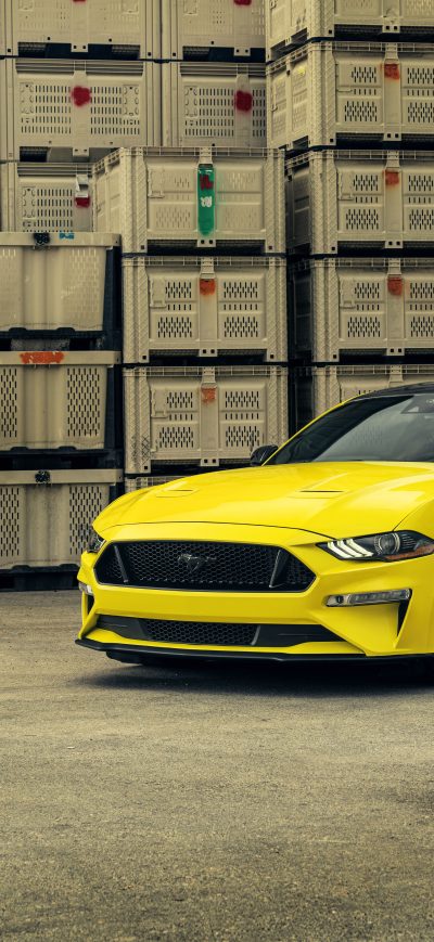 Fond d'écran iPhone Velgen Yellow Ford Mustang 8k