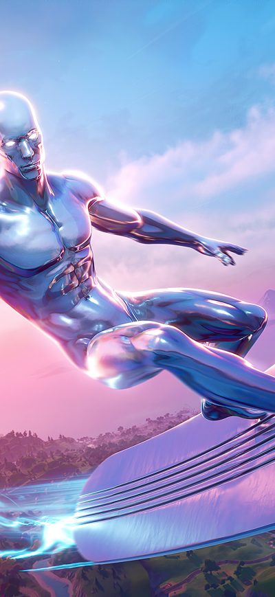 Fond d'écran iPhone Fortnite Season 4 Silver Surfer