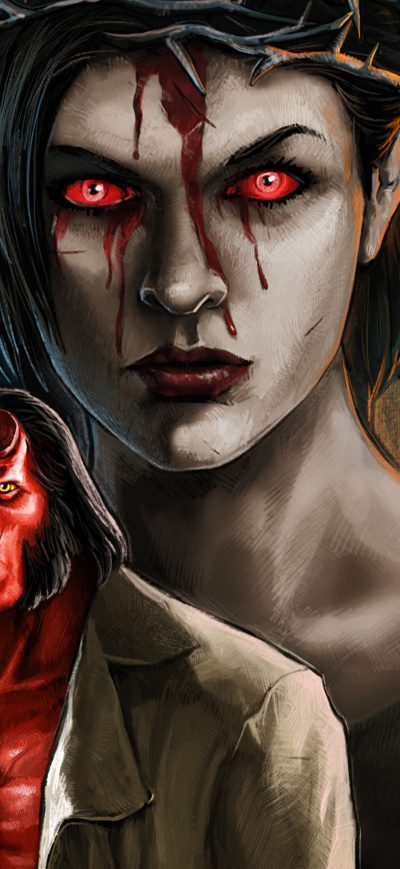 Fond d'écran iPhone Milla Jovovich Blood Queen In Hellboy Art