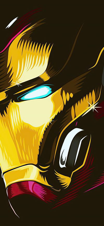 Fond d'écran iPhone 2020 Iron Man Mask Minimalism 4k