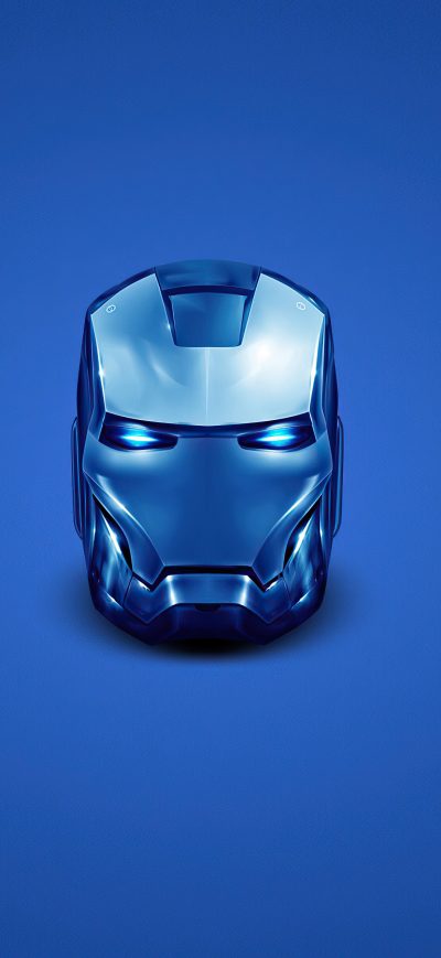 Fond d'écran iPhone Iron Man Blue Helmet Minimal 4k