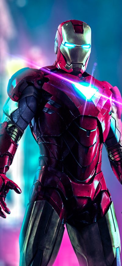Fond d'écran iPhone Iron Man Neon Art