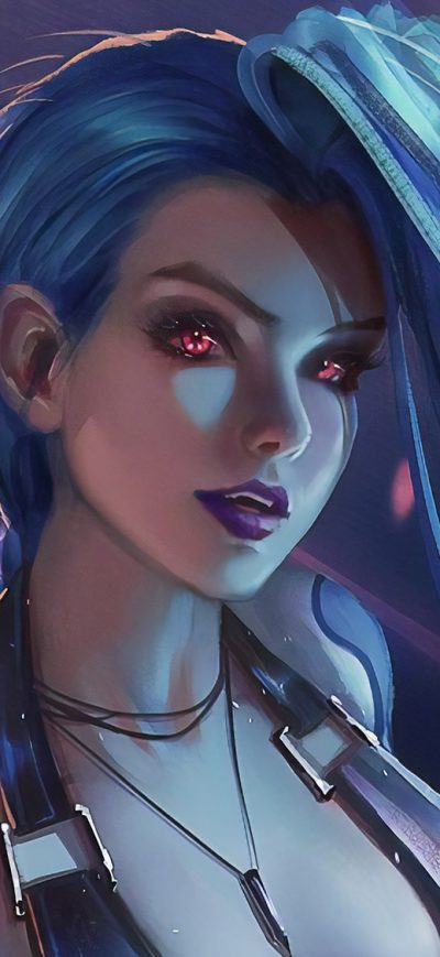 Fond d'écran League Of Legends Jinx Art sur iPhone