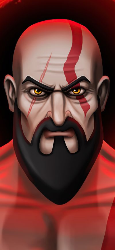 Fond d'écran iPhone Kratos Cartoon Illustration 5k