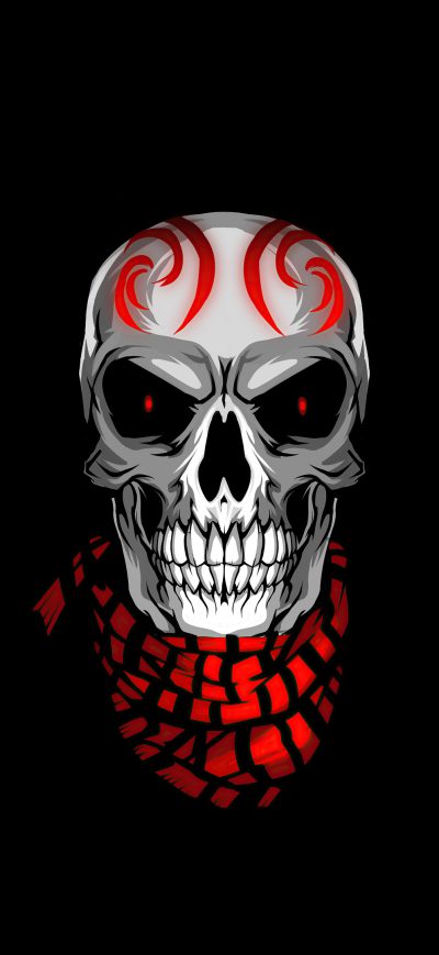 Fond d'écran iPhone Skull With Scarves Minimal 4k