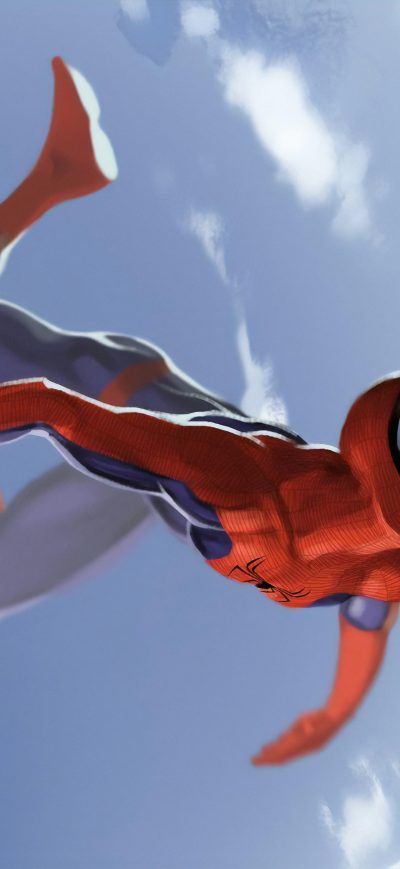 Fond d'écran iPhone Spiderman Falling 4k