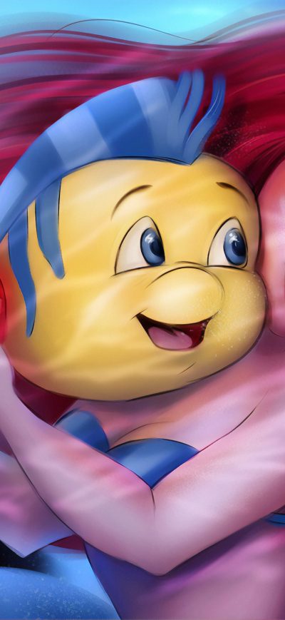 Fond d'écran iPhone The Little Mermaid With Flounder 4k