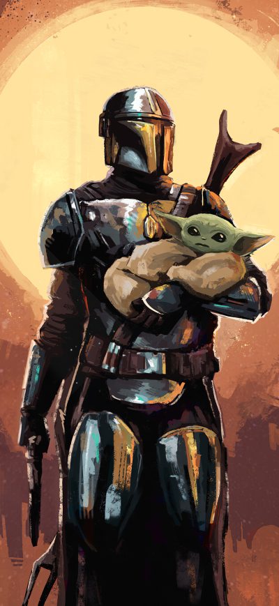 Fond d'écran iPhone The Mandalorian Yoda 4k Together