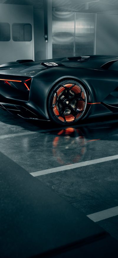 Fond d'écran iPhone Lamborghini Terzo Millennio 2019 Rear View