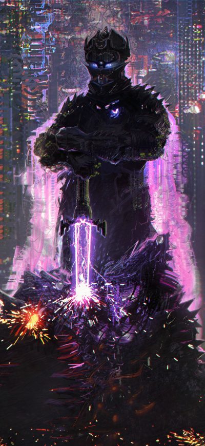 Fond d'écran 70ss Purple Knight sur iPhone