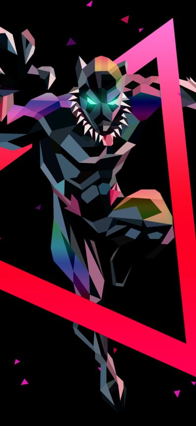 Fond d'écran iPhone Black Panther Low Poly Art