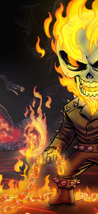 Fond d'écran iPhone Ghost Rider Chibi Art