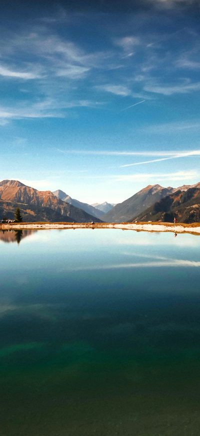 Fond d'écran iPhone Lake Clouds Mountains Forest Landscape Scenic Reflection