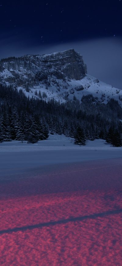 Fond d'écran iPhone Mountains Landscape Night Snow 5k