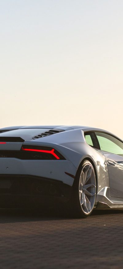 Fond d'écran iPhone White Lamborghini Huracan Rear 4k