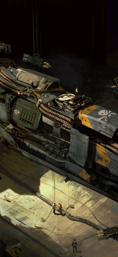 Fond d'écran Dreadnought Corvette In Hangar sur iPhone