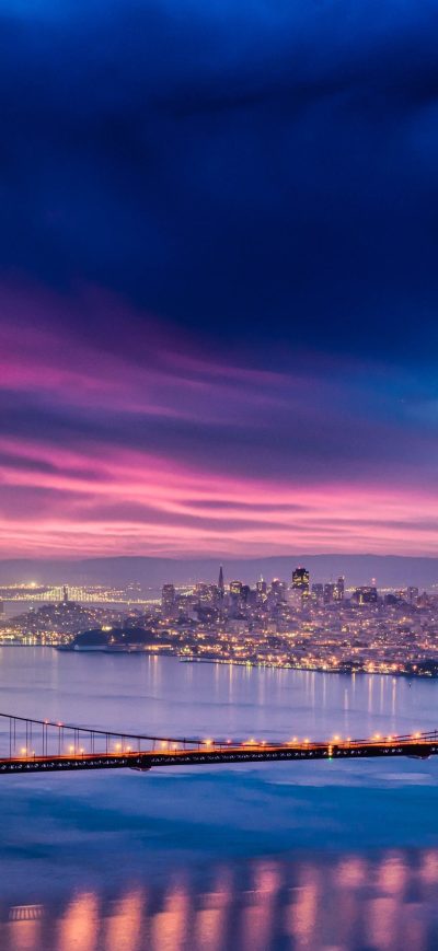 Fond d'écran iPhone Golden Gate Bridge Sunset Night Time 4k Hd