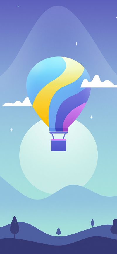 Fond d'écran iPhone Air Balloon Journey Minimal 4k