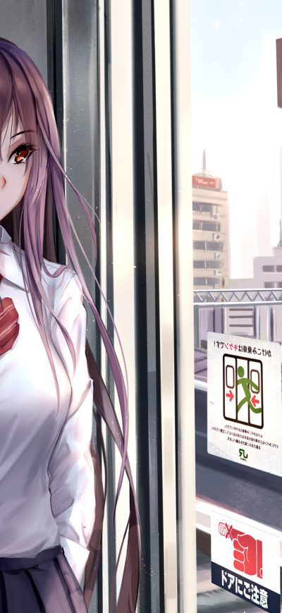 Fond d'écran iPhone Anime Girl In Train After School 4k