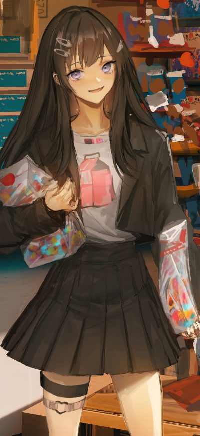 Fond d'écran iPhone Anime Girl Grocery Store Meme 8k