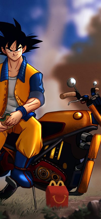 Fond d'écran iPhone Goku Sitting On Bike