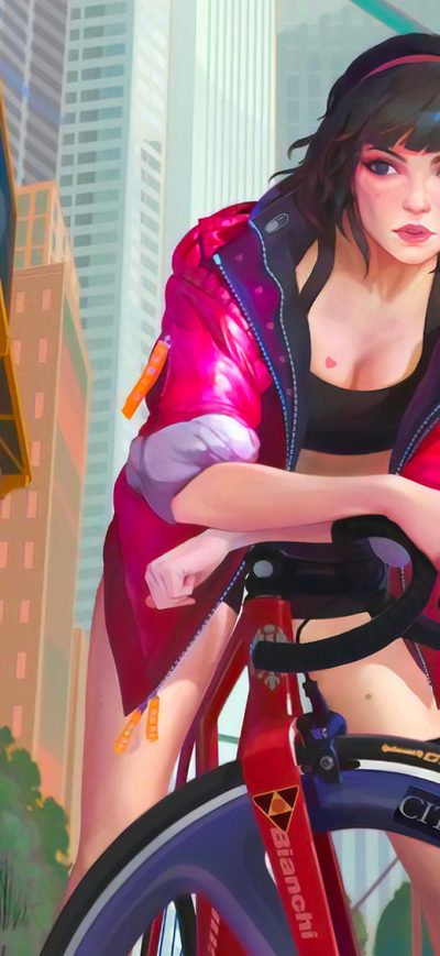 Fond d'écran iPhone Girl With Bicycle