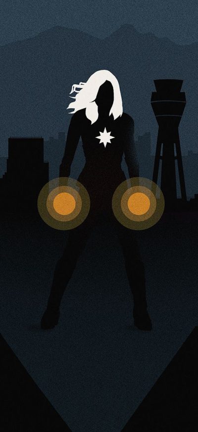 Fond d'écran iPhone Captain Marvel Minimal Poster