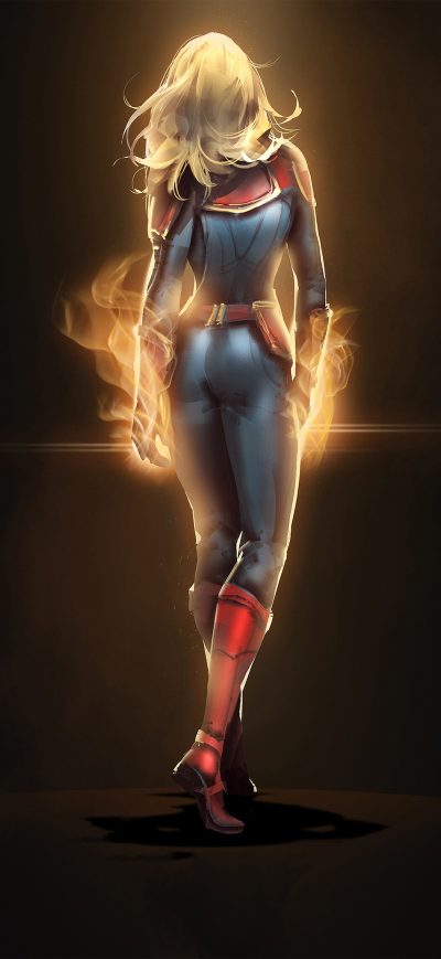 Fond d'écran iPhone Captain Marvel 4k Walking