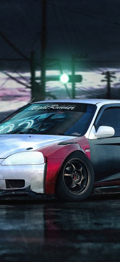 Fond d'écran iPhone Cyberpunk Honda Civic EK3 1998