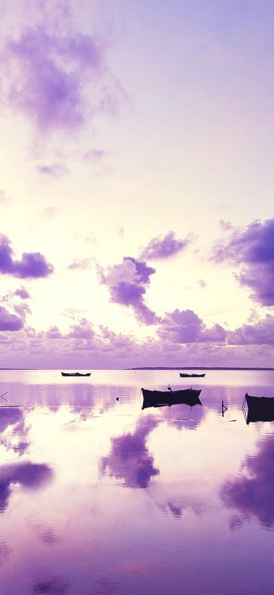 Fond d'écran iPhone Purple Sunset In Ocean