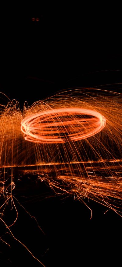 Fond d'écran Spinning Fire 5k sur iPhone