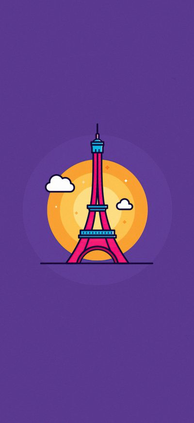 Fond d'écran iPhone Eiffel Tower Minimal 4k