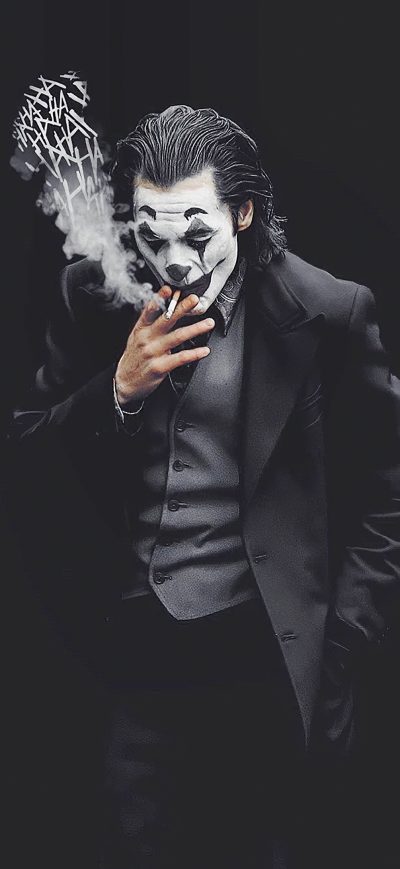 Fond d'écran iPhone Joker Smoking Monochrome 4k