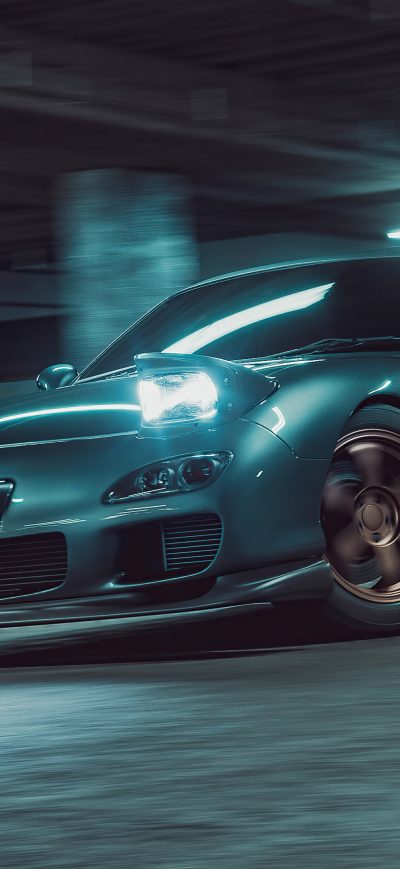 Fond d'écran iPhone Mazda Rx7 Triple Black 4k