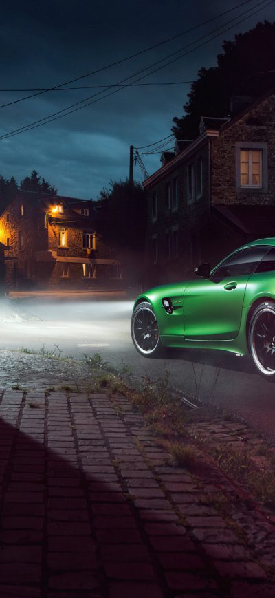 Fond d'écran iPhone Green Mercedes Amg Gtr 4k