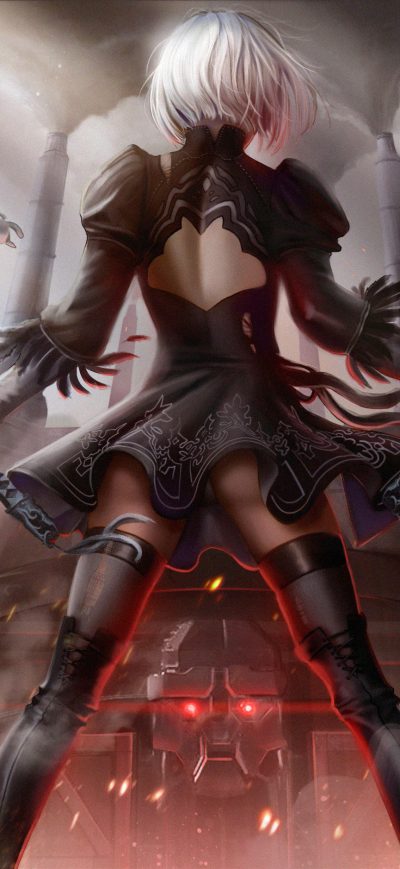 Fond d'écran 2B NieR Automata Art sur iPhone