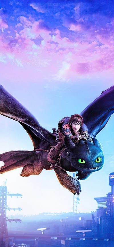 Fond d'écran iPhone Toothless And Hiccup Flight 4k