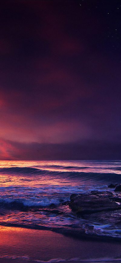 Fond d'écran iPhone Ocean Sunset Illustration