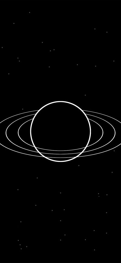 Fond d'écran iPhone Planet And Stars Dark Minimal 5k