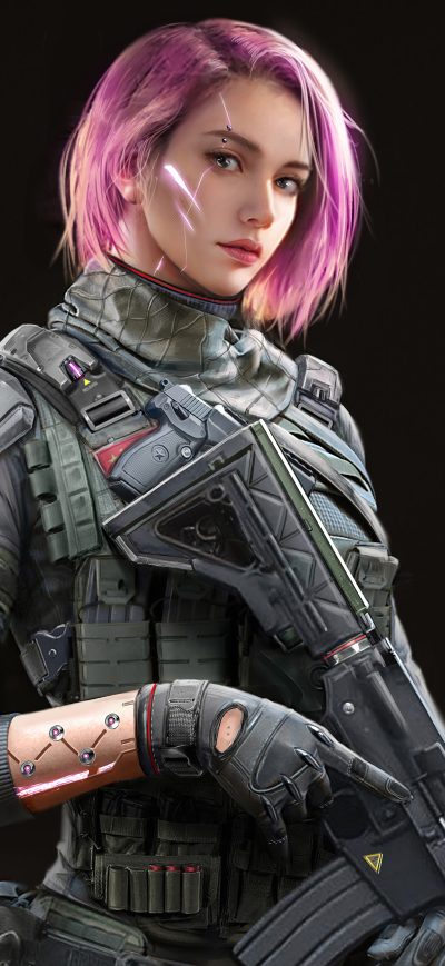 Fond d'écran iPhone Special Forces Scifi Girl 5k