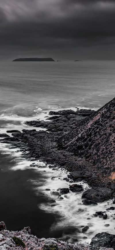 Fond d'écran iPhone Sea Coast Cliff Rock Sky Light House
