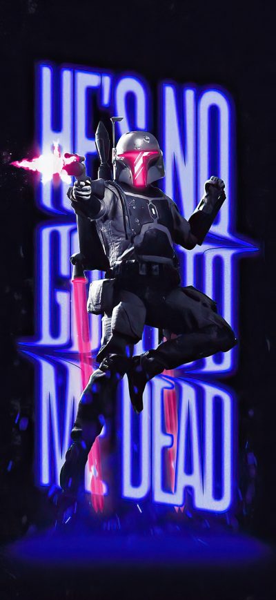 Fond d'écran iPhone Star Wars Neon Boba Fett